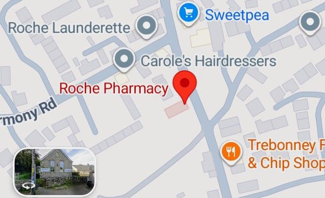 Car parking area behind Roche Pharmacy